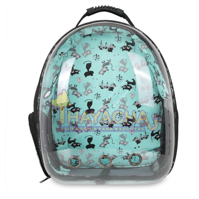 No-slip fiish on handle (1) Mochila transparente para mascotas