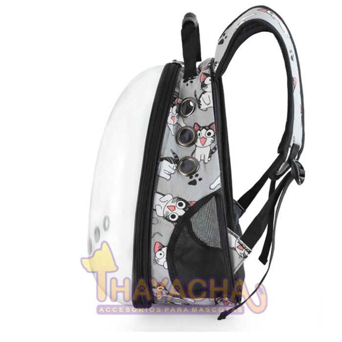No-slip fiish on handle (2) Mochila transparente para mascotas
