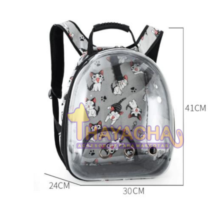 No-slip fiish on handle Mochila transparente para mascotas