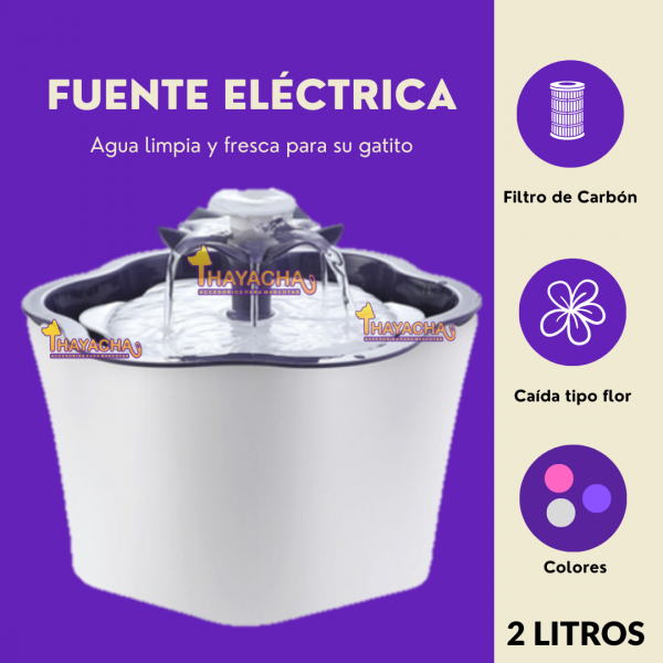 Fuente de agua eléctrica -tipo flor de 2 litros