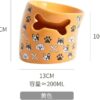 Cuenco de cerámica para comer gatos y perros, protección contra vuelco para vértebras cervicales, productos para mascotas, cuenco de boca oblicua-amarillo