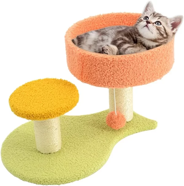 Árbol rascador para gatos con doble asiento