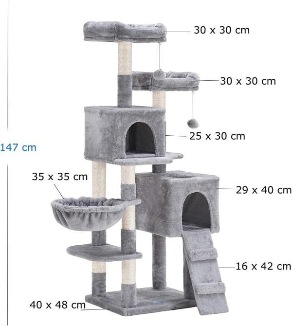 Gimnasio rascador para gatos con tres plataformas - Image 3