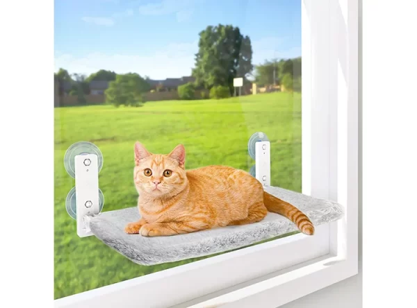 HAMACA DE VENTANA GATOS CON PERCHA INALÁMBRICA CON 4 VENTOSAS