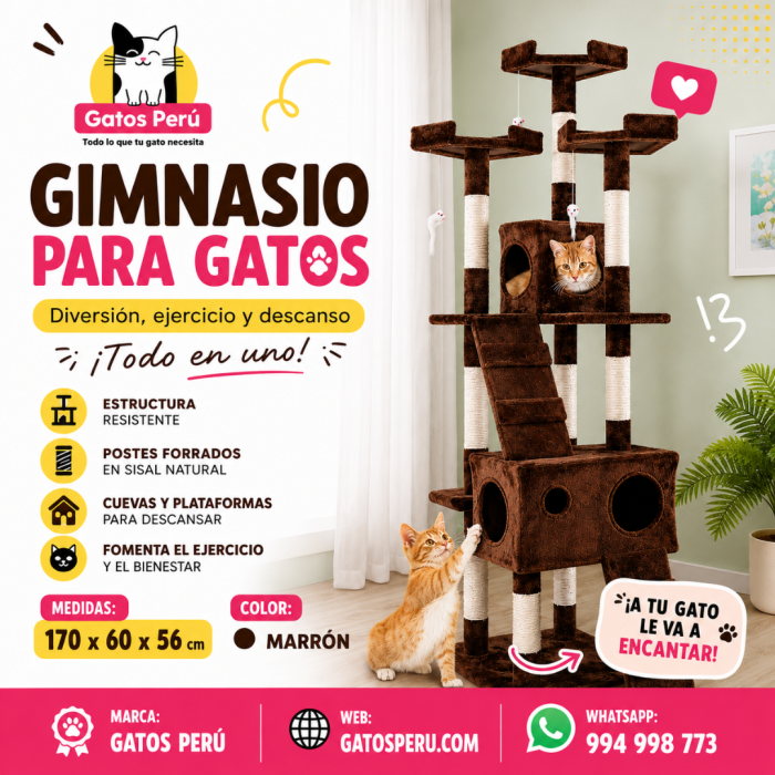 Gimnasio para Gatos Grande 170cm detalle Gimnasio para Gatos Grande 170cm