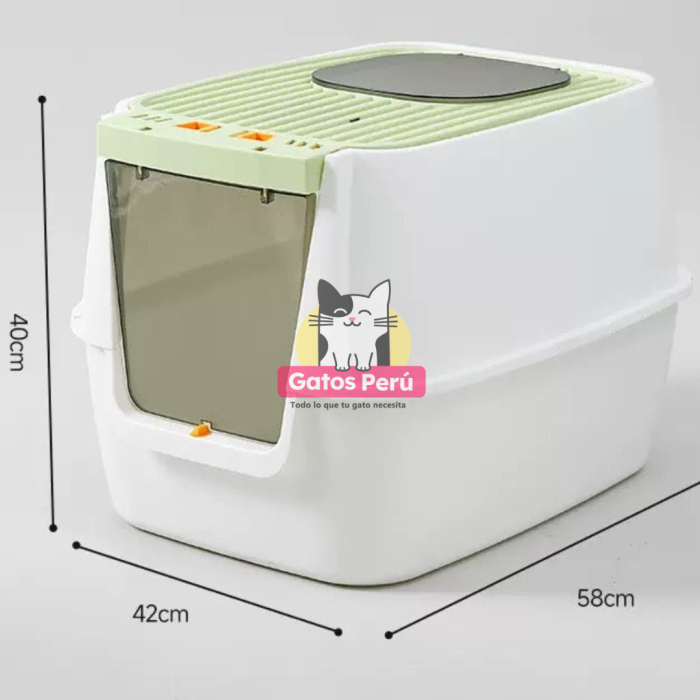 Arenero para Gatos con Apertura Superior 90° y Diseño Cerrado