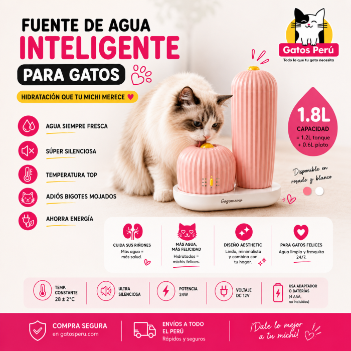 Fuente Agua Inteligente para Gatos 1.8L