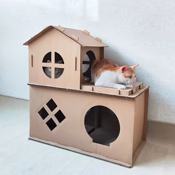Casa de Cartón para Gatos Doble Piso peru Casa de Cartón para Gatos Doble Piso