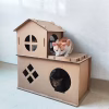 Casa de Cartón para Gatos Doble Piso resistente Casa de Cartón para Gatos Doble Piso