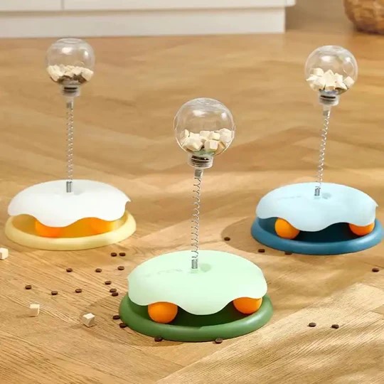 Juguete Interactivo para Gatos con Dispensador de Premios y Resorte