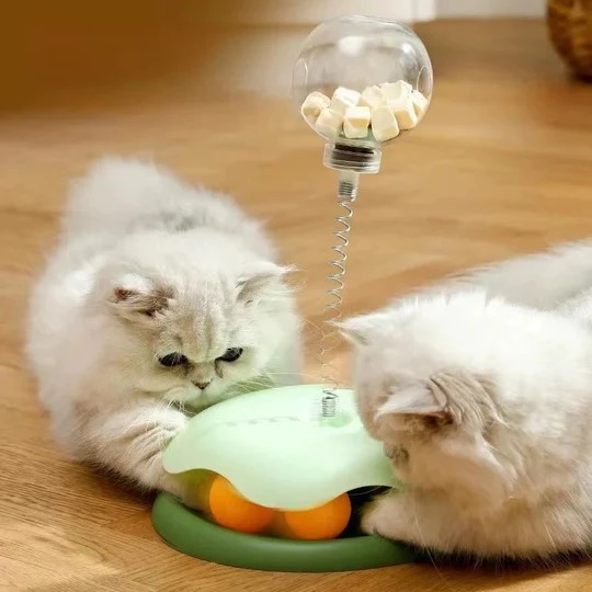Juguete Interactivo para Gatos con Dispensador de Premios y Resorte
