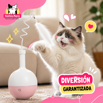 Juguete Interactivo para Gatos con Pluma, Luces y Dispensador