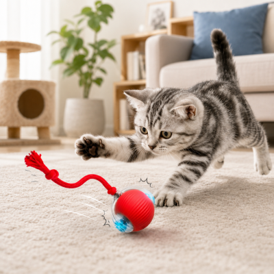 Pelota Eléctrica para Gatos Rodante