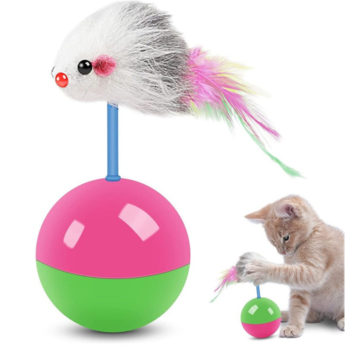 Pelota con plumas para gatos