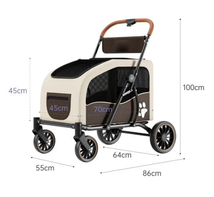 Carrito Transportador Mascotas Extra Grande