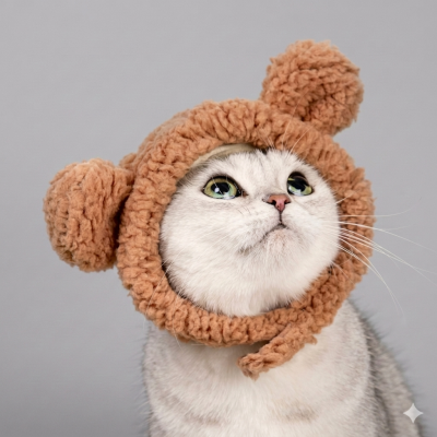 Gorro de Oso para Gato Tierno