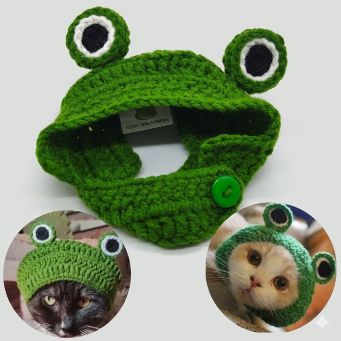 Gorro de rana para gato