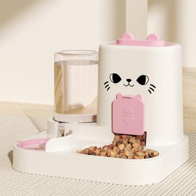 Dispensador Automático 2 en 1 para Gatos - Diseño Kawaii Dispensador Automático 2 en 1 para Gatos - Diseño Kawaii